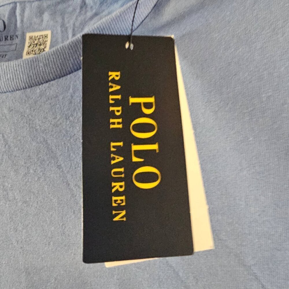 NWT Polo Ralph Lauren Men's Blue Short Sleeve Custom Slim Fit Tee Size M - Picture 9 of 12